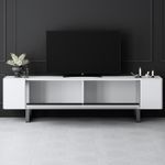 Casa si Gradina - Mobilier - Comode si corpuri - Comode - Comoda tv, Hanah Home, pal melaminat, alb argintiu, 180x50x30 cm - Infinity.ro