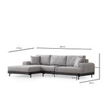 Casa si Gradina - Mobilier - Canapele si coltare - Coltare - Coltar, Hanah Home, lemn fag si pal, gri, 170x280x98 cm, 560ARE2133 - Infinity.ro