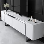 Casa si Gradina - Mobilier - Comode si corpuri - Comode - Comoda tv, Hanah Home, pal melaminat, alb argintiu, 180x50x30 cm - Infinity.ro