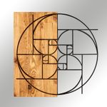 Casa si Gradina - Decoratiuni - Decoratiuni perete - Accesoriu decorativ de perete, Wallxpert, metal, negru si nuc, 57x58 cm - Infinity.ro