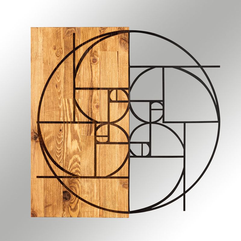 Casa si Gradina - Decoratiuni - Decoratiuni perete - Accesoriu decorativ de perete, Wallxpert, metal, negru si nuc, 57x58 cm - Infinity.ro