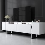 Casa si Gradina - Mobilier - Comode si corpuri - Comode - Comoda tv, Hanah Home, pal melaminat, alb argintiu, 180x50x30 cm - Infinity.ro