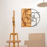 Casa si Gradina - Decoratiuni - Decoratiuni perete - Accesoriu decorativ de perete, Wallxpert, metal, negru si nuc, 57x58 cm - Infinity.ro