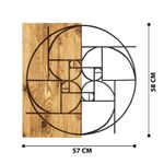 Casa si Gradina - Decoratiuni - Decoratiuni perete - Accesoriu decorativ de perete, Wallxpert, metal, negru si nuc, 57x58 cm - Infinity.ro