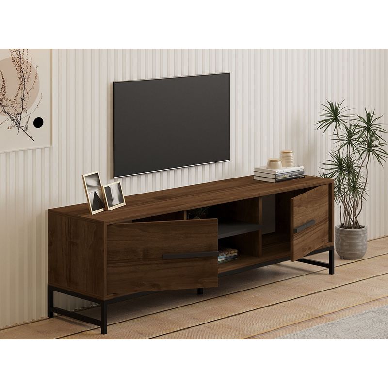 Casa si Gradina - Mobilier - Comode si corpuri - Comode - Comoda tv, Hanah Home, pal melaminat, nuc, 160x40x50 cm, 835PUQ4495 - Infinity.ro