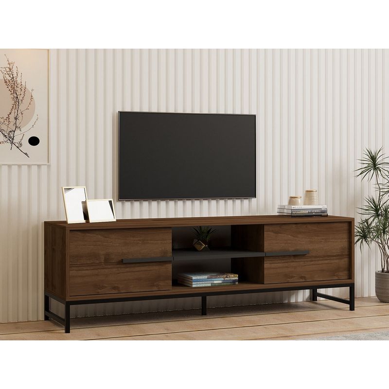 Casa si Gradina - Mobilier - Comode si corpuri - Comode - Comoda tv, Hanah Home, pal melaminat, nuc, 160x40x50 cm, 835PUQ4495 - Infinity.ro