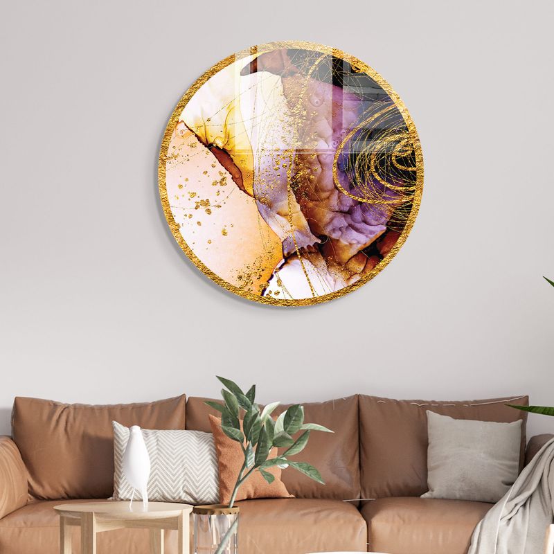 Casa si Gradina - Decoratiuni - Tablouri - Tablou decorativ, Wallxpert, sticla temperata, multicolor, diametru 60 cm, 698GLS1498 - Infinity.ro