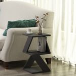 Casa si Gradina - Mobilier - Mese si birouri - Mese living - Masa laterala, Hanah Home, pal melaminat, negru si lemn, 29.6x29.6x54.2 cm - Infinity.ro