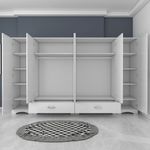 Casa si Gradina - Mobilier - Dulapuri si sifoniere - Dulapuri - Dulap, Hanah Home, pal melaminat, alb, 243x181x47.6 cm - Infinity.ro