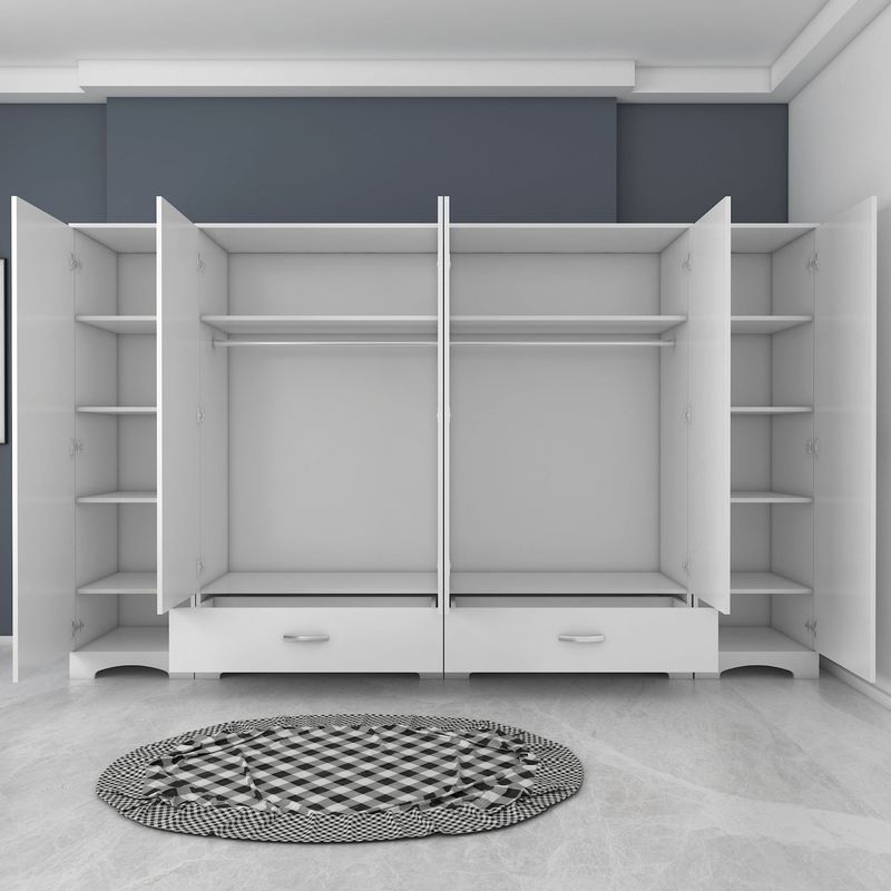 Casa si Gradina - Mobilier - Dulapuri si sifoniere - Dulapuri - Dulap, Hanah Home, pal melaminat, alb, 243x181x47.6 cm - Infinity.ro
