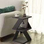 Casa si Gradina - Mobilier - Mese si birouri - Mese living - Masa laterala, Hanah Home, pal melaminat, negru si lemn, 29.6x29.6x54.2 cm - Infinity.ro