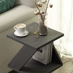Casa si Gradina - Mobilier - Mese si birouri - Mese living - Masa laterala, Hanah Home, pal melaminat, negru si lemn, 29.6x29.6x54.2 cm - Infinity.ro
