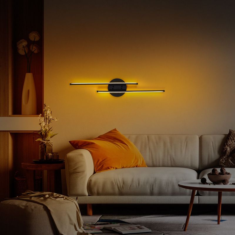Casa si Gradina - Corpuri si surse de iluminat - Plafoniere, aplice si spoturi - Aplica de perete led, Opviq, metal, negru, 17x86x5 cm, 16w 3000k - Infinity.ro