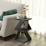 Casa si Gradina - Mobilier - Mese si birouri - Mese living - Masa laterala, Hanah Home, pal melaminat, negru si lemn, 29.6x29.6x54.2 cm - Infinity.ro