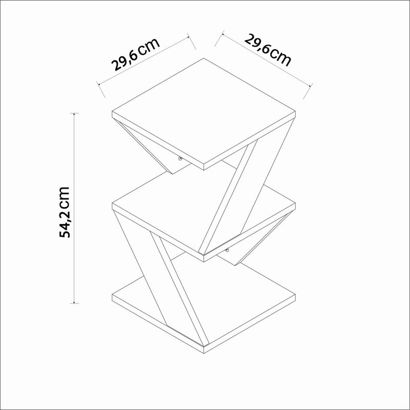 Casa si Gradina - Mobilier - Mese si birouri - Mese living - Masa laterala, Hanah Home, pal melaminat, negru si lemn, 29.6x29.6x54.2 cm - Infinity.ro