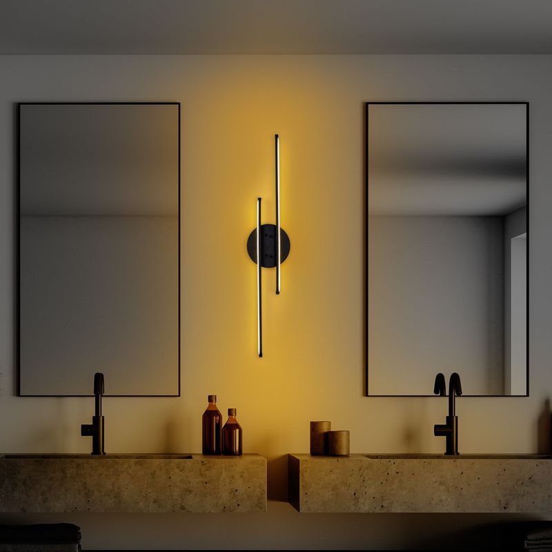 Casa si Gradina - Corpuri si surse de iluminat - Plafoniere, aplice si spoturi - Aplica de perete led, Opviq, metal, negru, 17x86x5 cm, 16w 3000k - Infinity.ro
