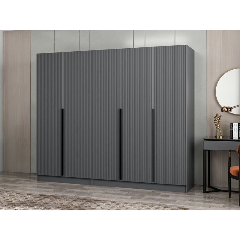 Casa si Gradina - Mobilier - Dulapuri si sifoniere - Sifoniere - Sifonier, Hanah Home, pal melaminat, antracit, 225x52x210 cm - Infinity.ro