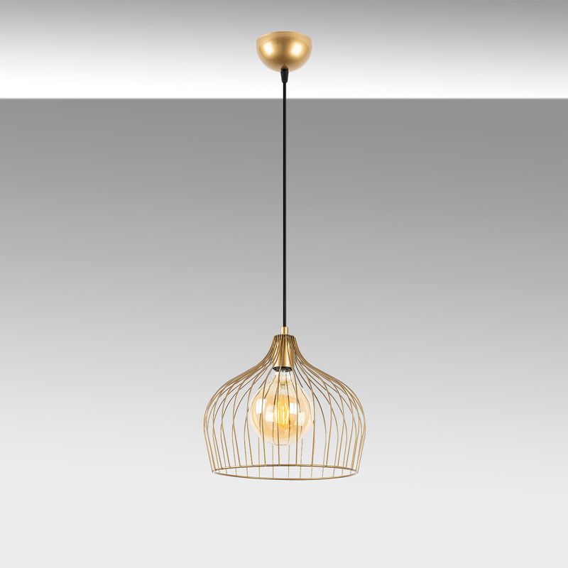 Casa si Gradina - Corpuri si surse de iluminat - Lustre si pendule - Lustra, Opviq, metal, auriu stralucitor, 30x30x121 cm - Infinity.ro