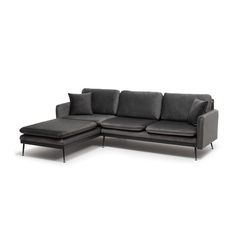 Casa si Gradina - Mobilier - Canapele si coltare - Coltare - Coltar, Atelier Del Sofa, metal, stofa poliester, antracit, 245x180 cm - Infinity.ro