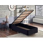 Casa si Gradina - Mobilier - Saltele si somiere - Somiere - Somiera, Hanah Home, otel, negru, 100x200 cm - Infinity.ro
