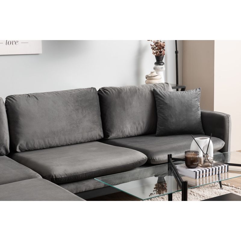 Casa si Gradina - Mobilier - Canapele si coltare - Coltare - Coltar, Atelier Del Sofa, metal, stofa poliester, antracit, 245x180 cm - Infinity.ro