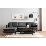 Casa si Gradina - Mobilier - Canapele si coltare - Coltare - Coltar, Atelier Del Sofa, metal, stofa poliester, antracit, 245x180 cm - Infinity.ro