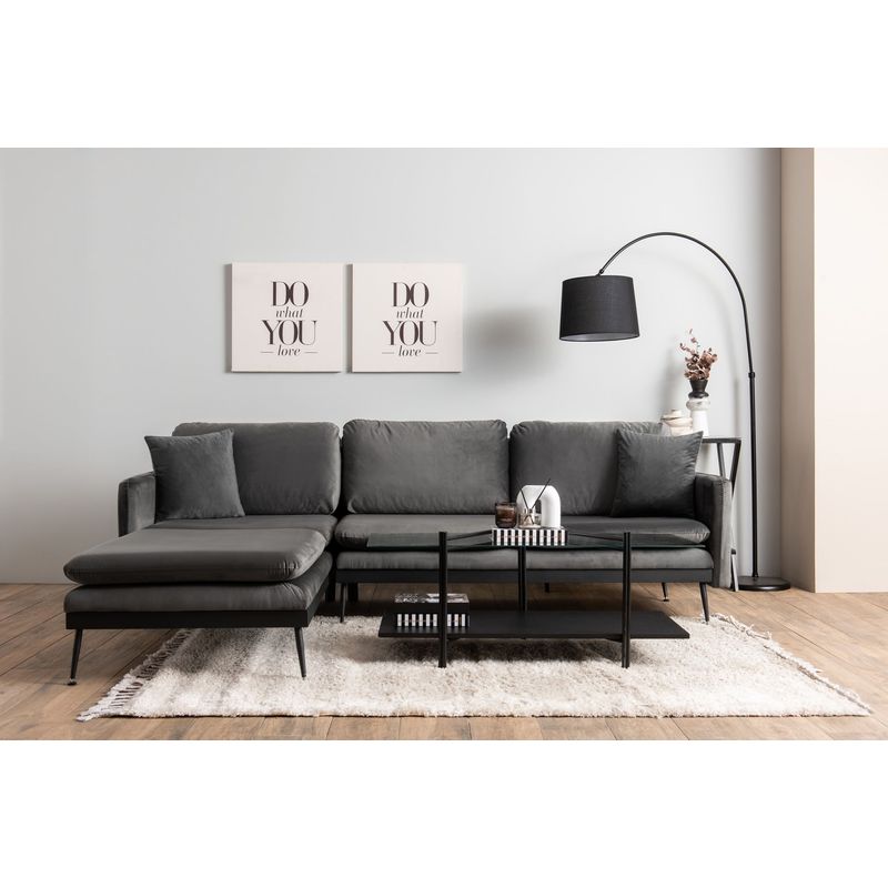 Casa si Gradina - Mobilier - Canapele si coltare - Coltare - Coltar, Atelier Del Sofa, metal, stofa poliester, antracit, 245x180 cm - Infinity.ro