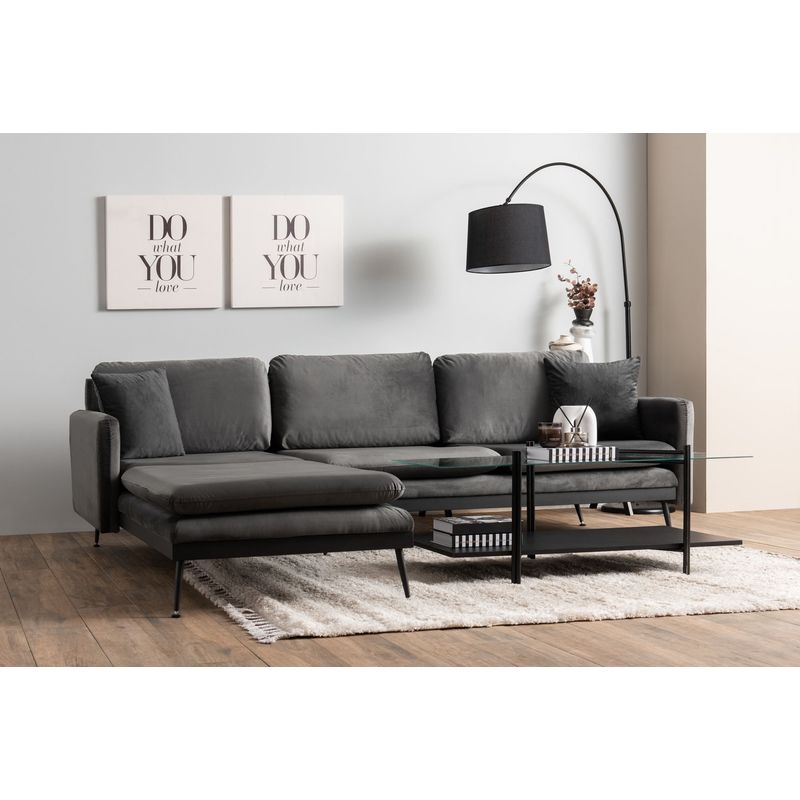 Casa si Gradina - Mobilier - Canapele si coltare - Coltare - Coltar, Atelier Del Sofa, metal, stofa poliester, antracit, 245x180 cm - Infinity.ro