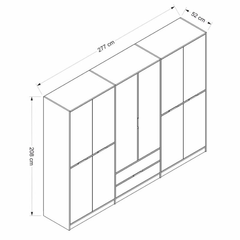Casa si Gradina - Mobilier - Dulapuri si sifoniere - Sifoniere - Sifonier, Hanah Home, pal melaminat, dore, 277x208x52 cm - Infinity.ro