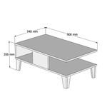 Casa si Gradina - Mobilier - Mese si birouri - Masute de cafea - Masuta de cafea, Hanah Home, panou aglomerat melaminat, stejar si alb, 90x54x35.6 cm - Infinity.ro