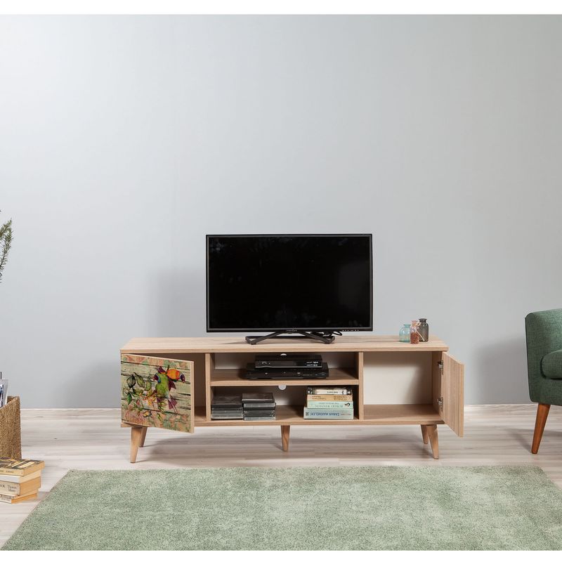 Casa si Gradina - Mobilier - Comode si corpuri - Comode - Comoda tv, Hanah Home, pal melaminat, stejar sonoma, 140x40x50 cm, 863SPH3035 - Infinity.ro