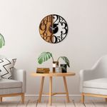 Casa si Gradina - Decoratiuni - Ceasuri - Ceas de perete decorativ, Wallxpert, lemn, nuc si negru, 56x3x56 cm, 539TNL1142 - Infinity.ro