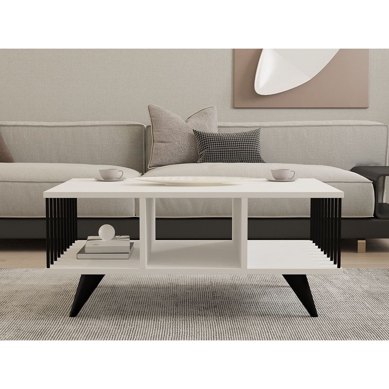 Casa si Gradina - Mobilier - Mese si birouri - Masute de cafea - Masuta de cafea, Hanah Home, pal melaminat, alb, 90x60x40 cm - Infinity.ro