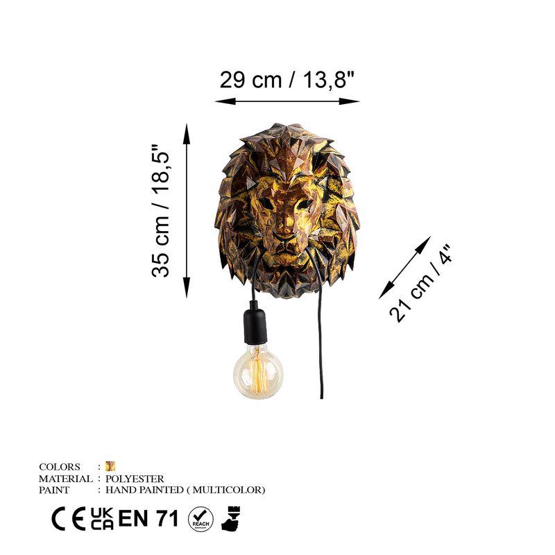 Casa si Gradina - Corpuri si surse de iluminat - Plafoniere, aplice si spoturi - Aplica de perete, Opviq, poliester, multicolor, 29x21x35 cm - Infinity.ro