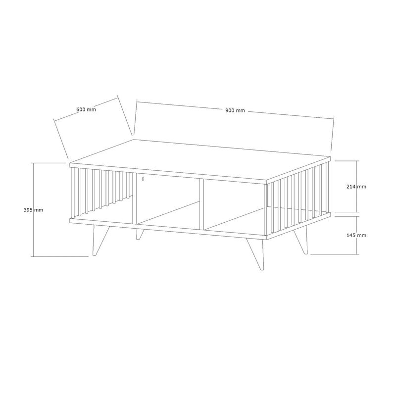 Casa si Gradina - Mobilier - Mese si birouri - Masute de cafea - Masuta de cafea, Hanah Home, pal melaminat, alb, 90x60x40 cm - Infinity.ro