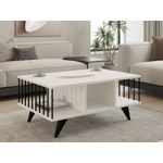 Casa si Gradina - Mobilier - Mese si birouri - Masute de cafea - Masuta de cafea, Hanah Home, pal melaminat, alb, 90x60x40 cm - Infinity.ro