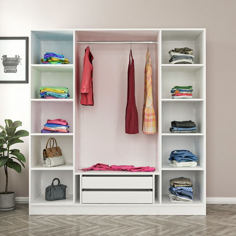 Casa si Gradina - Mobilier - Dulapuri si sifoniere - Sifoniere - Sifonier, Hanah Home, pal melaminat, alb, 180x52x210 cm, 506MNR2492 - Infinity.ro