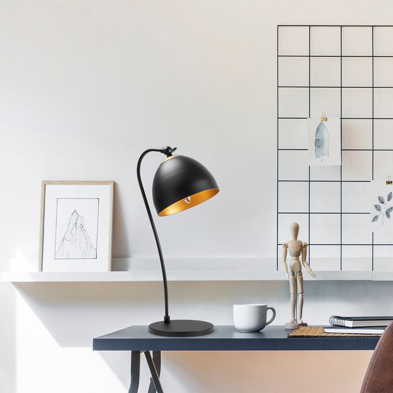 Casa si Gradina - Corpuri si surse de iluminat - Veioze si lampi - Veioze - Veioza, Opviq, metal, negru auriu, 25x25x54 cm - Infinity.ro