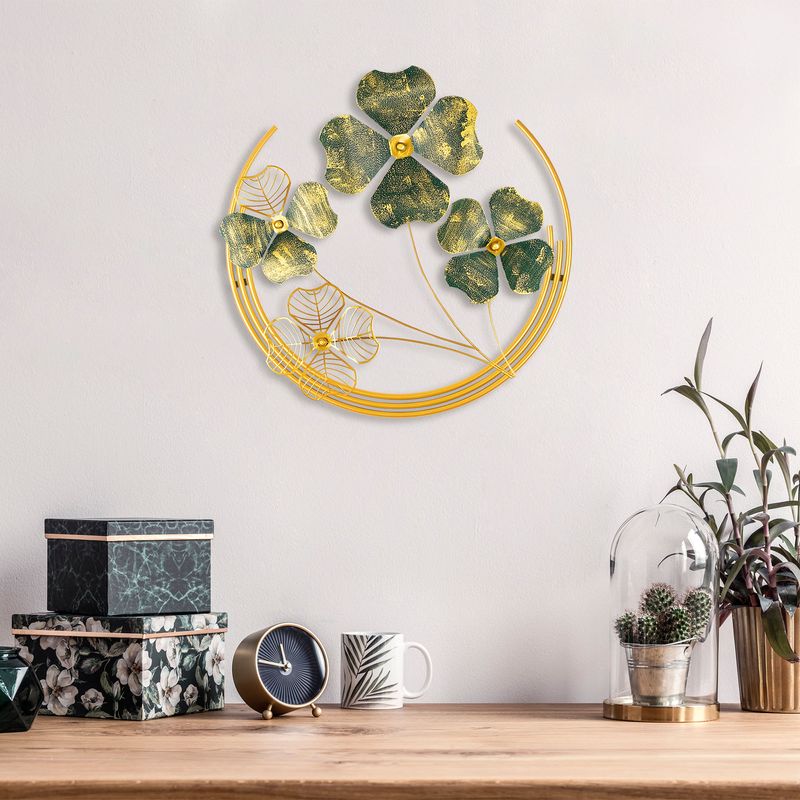 Casa si Gradina - Decoratiuni - Decoratiuni perete - Accesoriu decorativ de perete, Wallxpert, metal, verde auriu, 50x50x5 cm - Infinity.ro