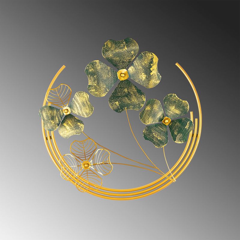 Casa si Gradina - Decoratiuni - Decoratiuni perete - Accesoriu decorativ de perete, Wallxpert, metal, verde auriu, 50x50x5 cm - Infinity.ro