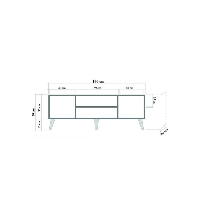 Casa si Gradina - Mobilier - Comode si corpuri - Comode - Comoda tv, Hanah Home, pal melaminat, stejar sonoma, 140x40x50 cm, 863SPH3026 - Infinity.ro