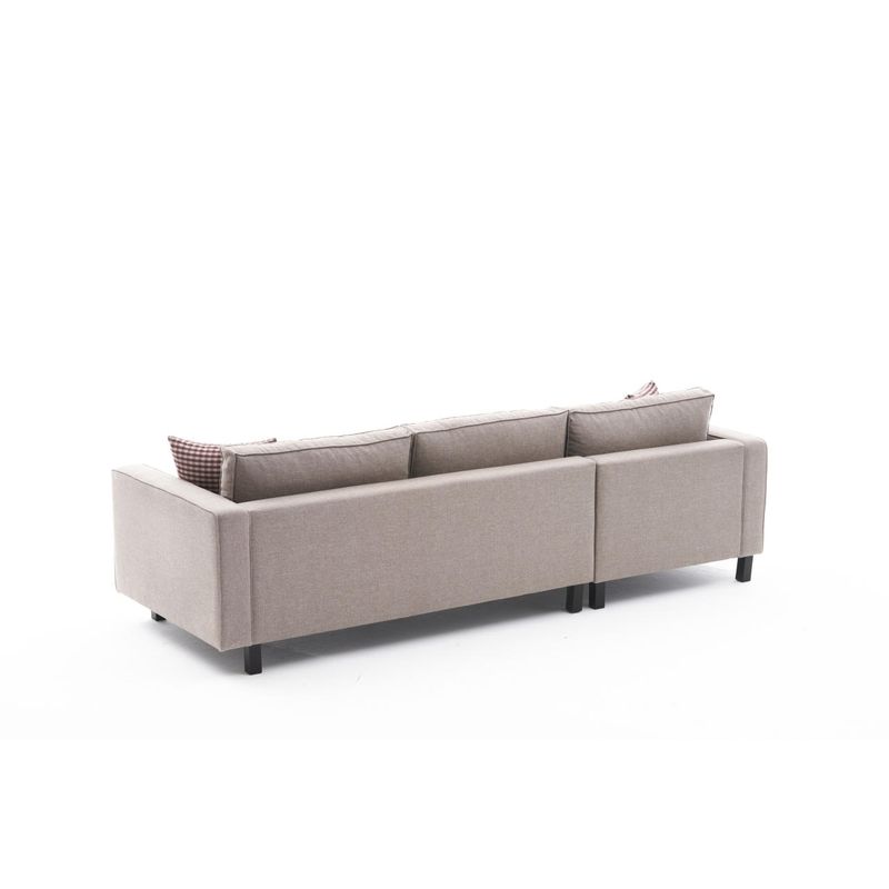 Casa si Gradina - Mobilier - Canapele si coltare - Coltare - Coltar, Hanah Home, lemn de fag, crem, 258x181x83 cm, 825BLC2717 - Infinity.ro