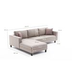 Casa si Gradina - Mobilier - Canapele si coltare - Coltare - Coltar, Hanah Home, lemn de fag, crem, 258x181x83 cm, 825BLC2717 - Infinity.ro