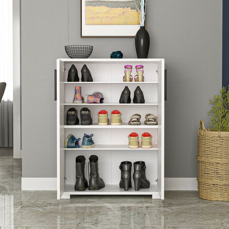 Casa si Gradina - Mobilier - Organizare si depozitare - Organizator incaltaminte - Dulap pentru pantofi, Hanah Home, pal melaminat, alb, 72x35x97 cm - Infinity.ro