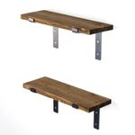 Casa si Gradina - Mobilier - Biblioteci si rafturi - Etajere - Etajera de perete, Hanah Home, lemn de molid, negru si nuc, 40x16x14 cm - Infinity.ro