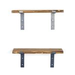 Casa si Gradina - Mobilier - Biblioteci si rafturi - Etajere - Etajera de perete, Hanah Home, lemn de molid, negru si nuc, 40x16x14 cm - Infinity.ro