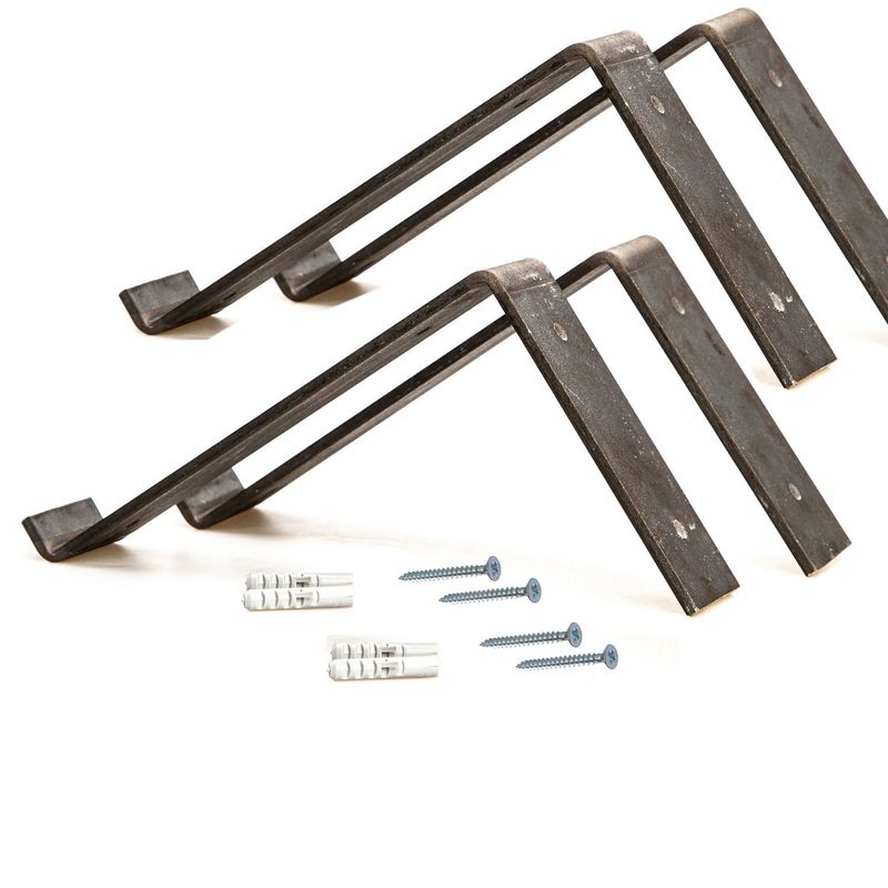 Casa si Gradina - Mobilier - Biblioteci si rafturi - Etajere - Etajera de perete, Hanah Home, lemn de molid, negru si nuc, 40x16x14 cm - Infinity.ro