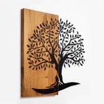 Casa si Gradina - Decoratiuni - Decoratiuni perete - Accesoriu decorativ de perete, Wallxpert, lemn si metal, nuc si negru, 58x58 cm, 899SKL2455 - Infinity.ro