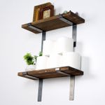 Casa si Gradina - Mobilier - Biblioteci si rafturi - Etajere - Etajera de perete, Hanah Home, lemn de molid, negru si nuc, 40x16x14 cm - Infinity.ro