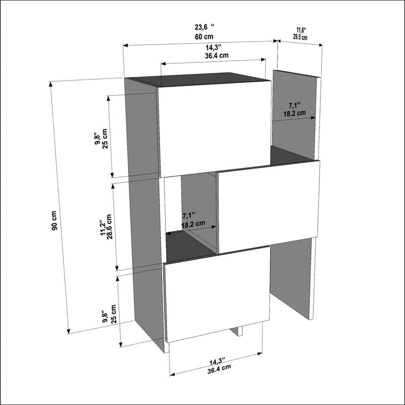 Casa si Gradina - Mobilier - Dulapuri si sifoniere - Dulapuri - Dulap multifunctional, Hanah Home, pal melaminat, alb, 65x31.5x89.8 cm - Infinity.ro